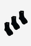 3 Pack OONA Crew Socks - Black