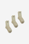 3 Pack OONA Crew Socks - Cream